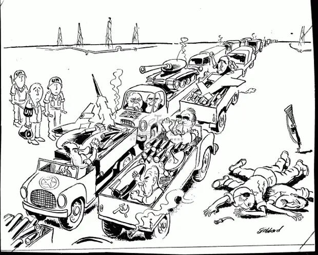 Карикатуры на Брежнева и советских руководителей в иностранной прессе