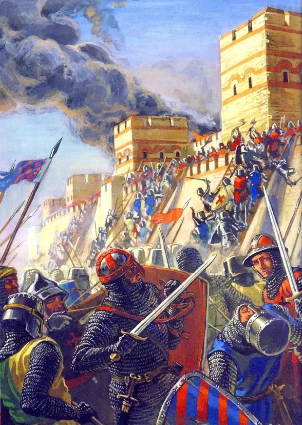 Описание боевых действий в древнерусской повести о взятии Константинополя крестоносцами в 1204 году