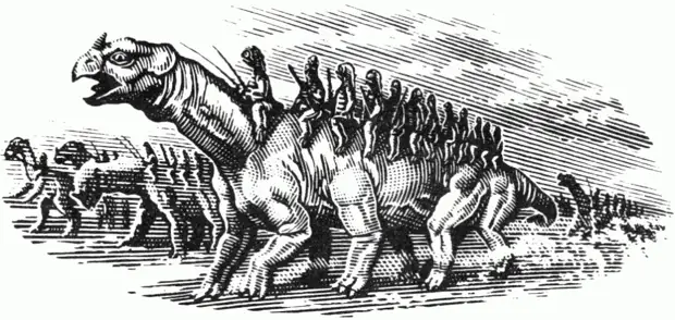 Походная колонна рептилоидов наступает на Аркаимском направлении.