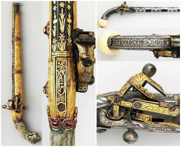 Османский пистолет, miquelet, около 1850 г. и Кавказский (возможно, Грузия или Черкесия) miquelet пистолет, датированный 1846 годом искусство, огнестрел, оружие, старинное