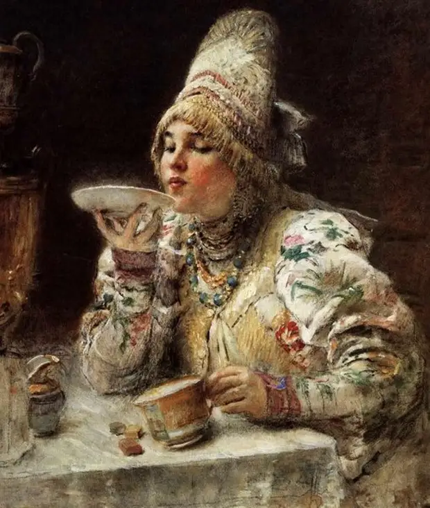 Английское и русское чаепитие в живописи