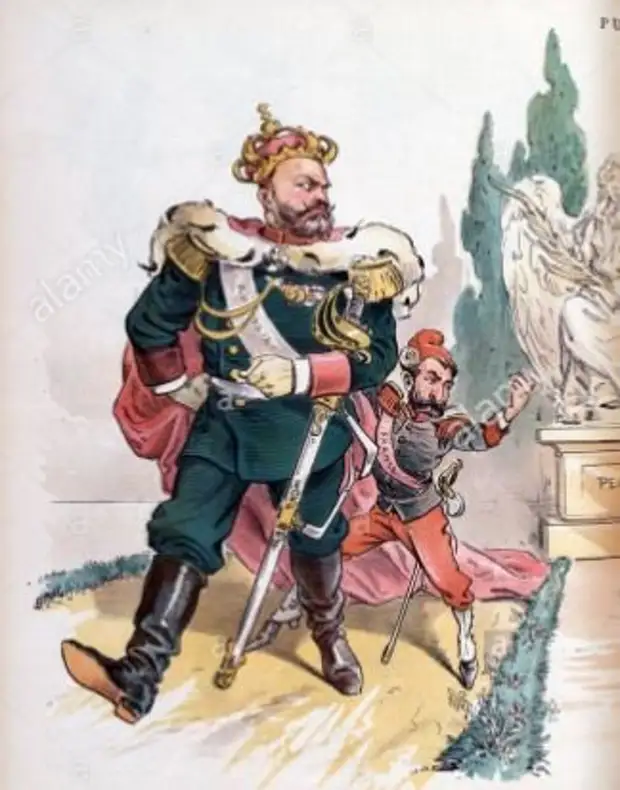 Фрагмент английской карикатуры на Александра III